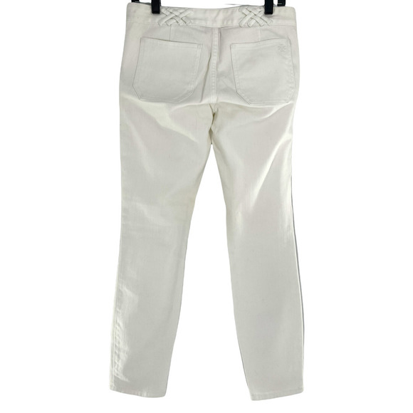 𝅺new TORY BURCH WHITE IZZY CROP ANKLE JEANS - Picture 4 of 8